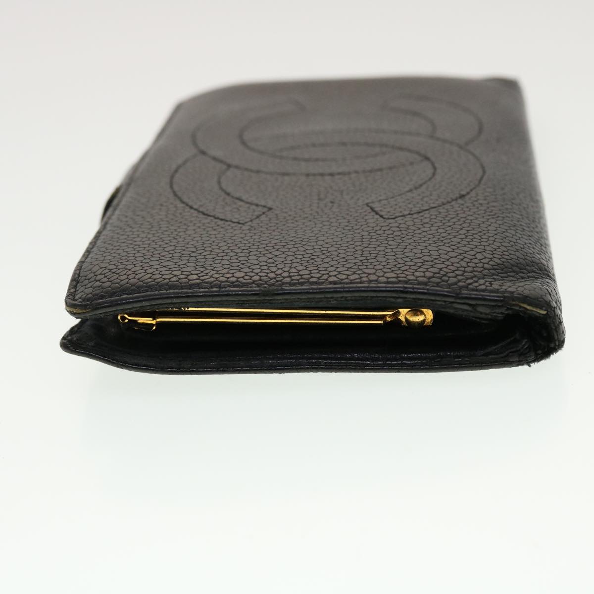 Luxury Chanel Long Wallet Caviar Skin Black CC  ti1128