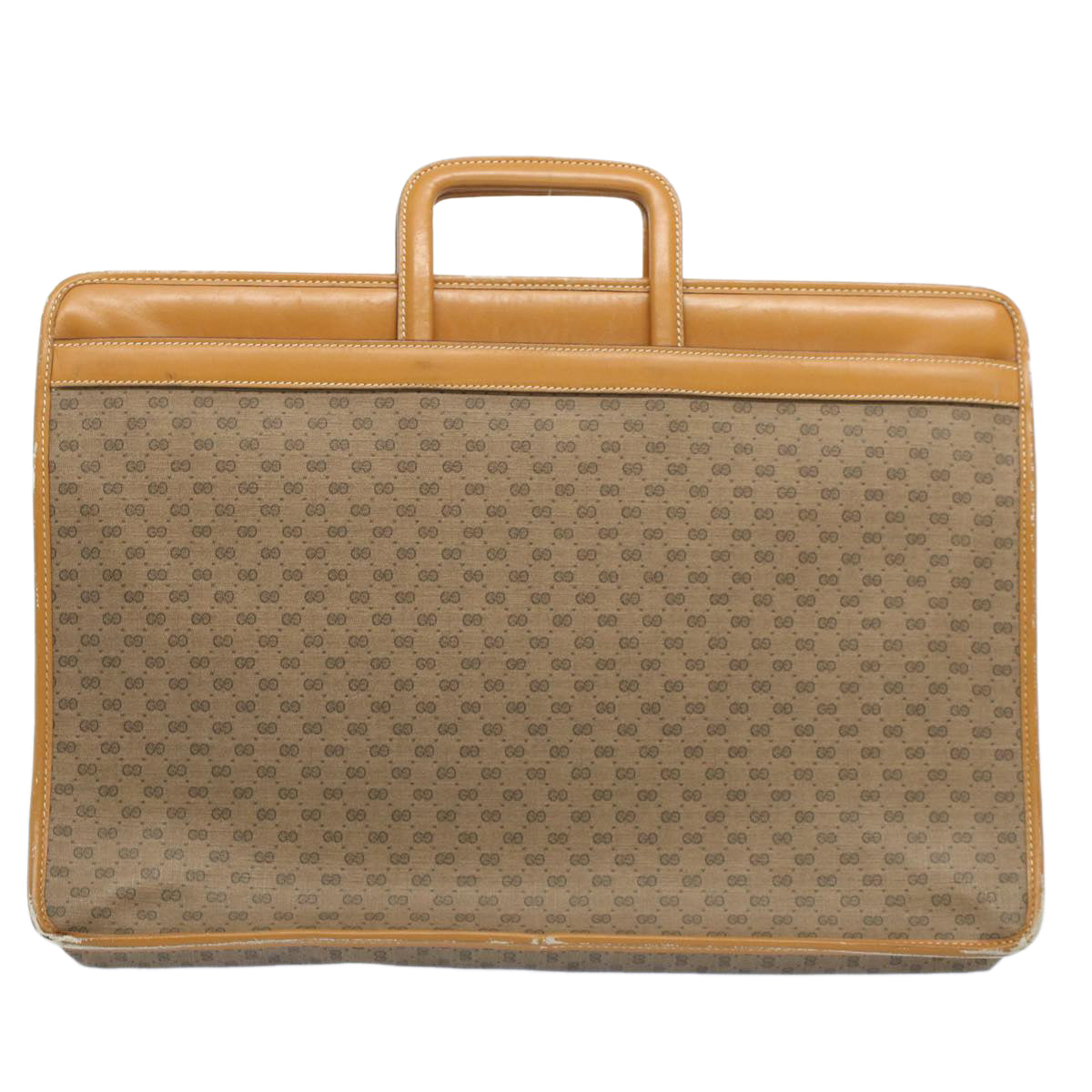 Luxury Gucci Micro GG Canvas Hand Bag PVC Leather Beige Brown 015 14 0486 1205
