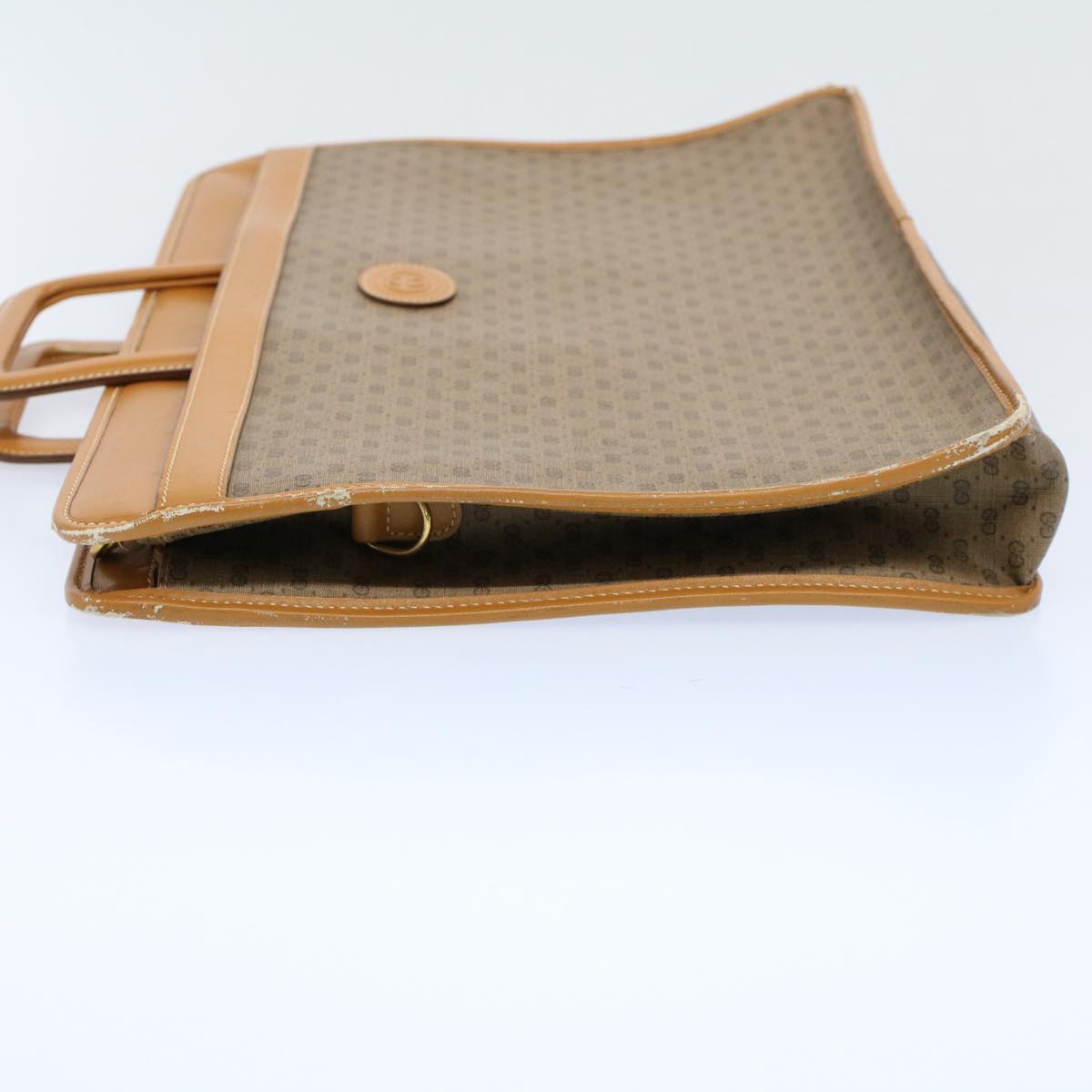 Luxury Gucci Micro GG Canvas Hand Bag PVC Leather Beige Brown 015 14 0486 1205