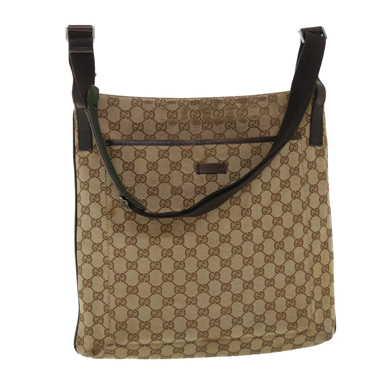 Luxury Gucci GG Canvas Shoulder Bag Beige Brown 122791 1206