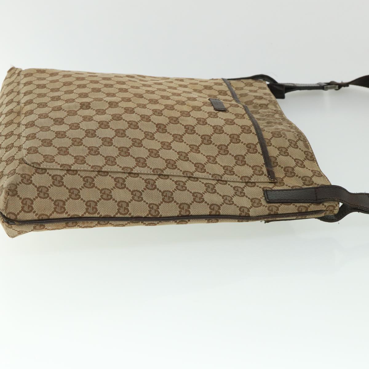 Luxury Gucci GG Canvas Shoulder Bag Beige Brown 122791 1206