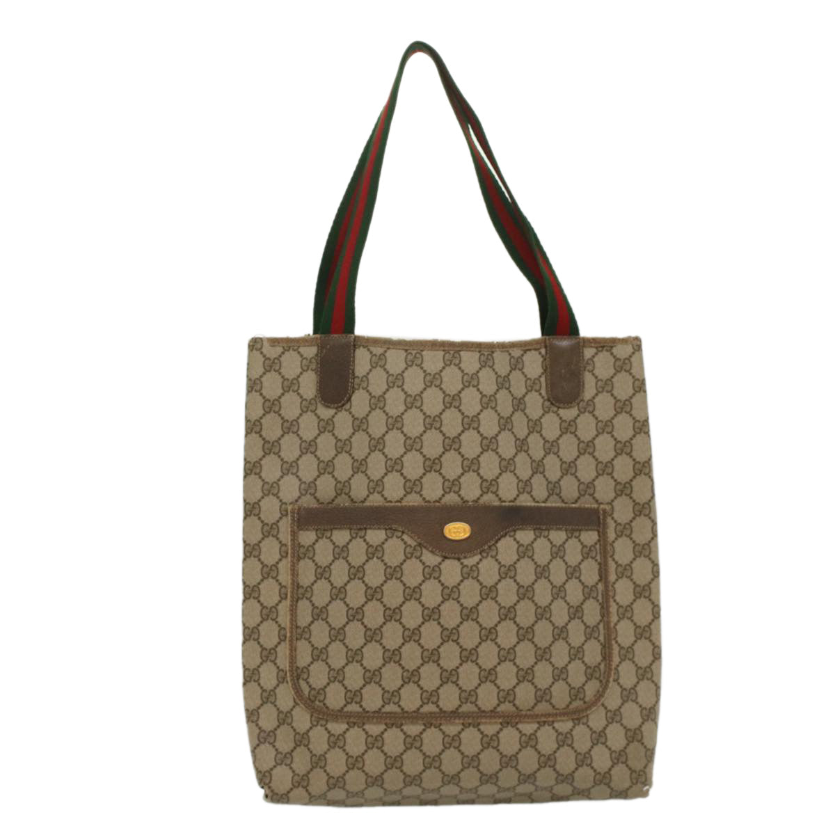Luxury Gucci GG Canvas Web Sherry Line Tote Bag Beige Red Green 39 02 003 1250