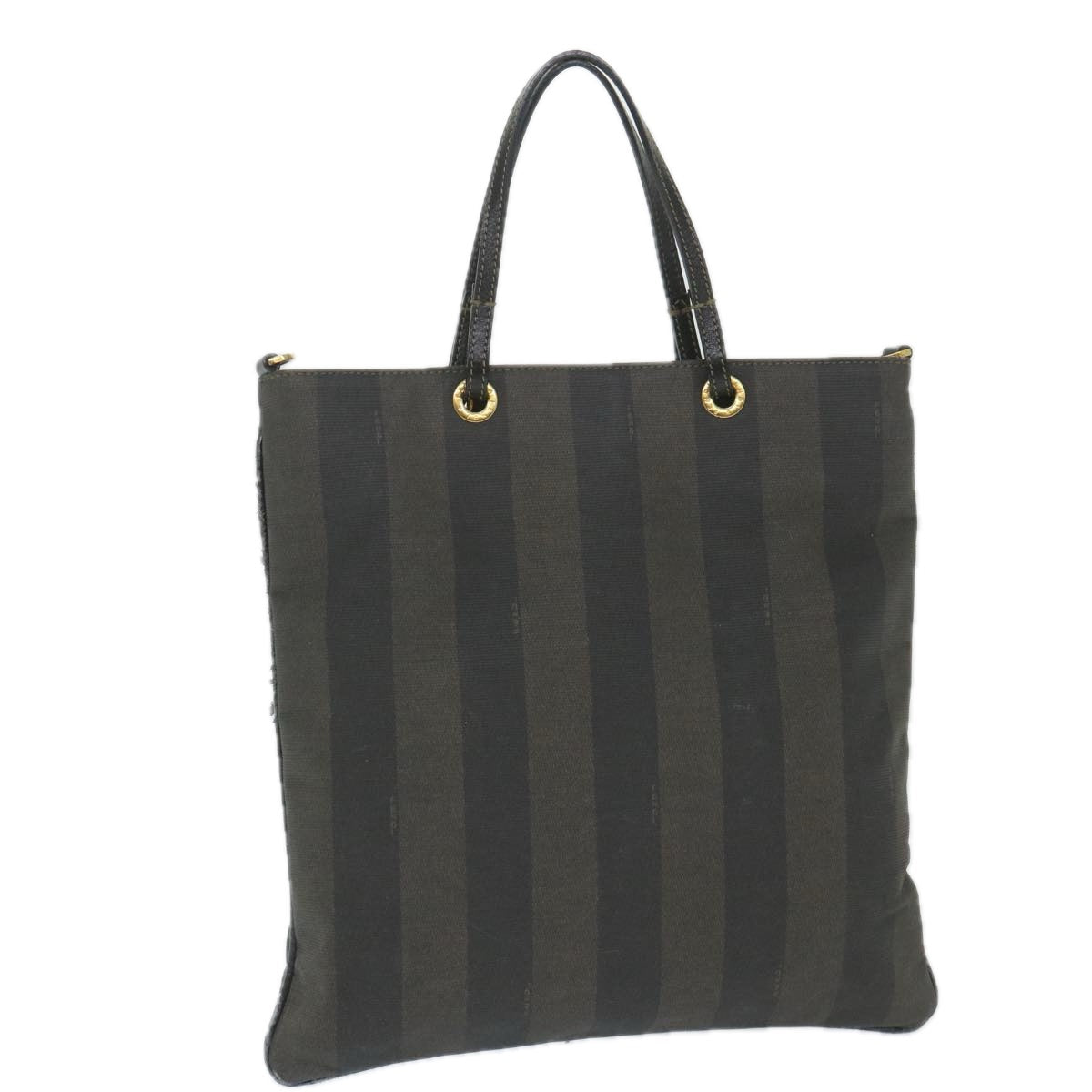 Luxury FendiPecan Canvas Tote Bag Coated Canvas Brown Blackti1269