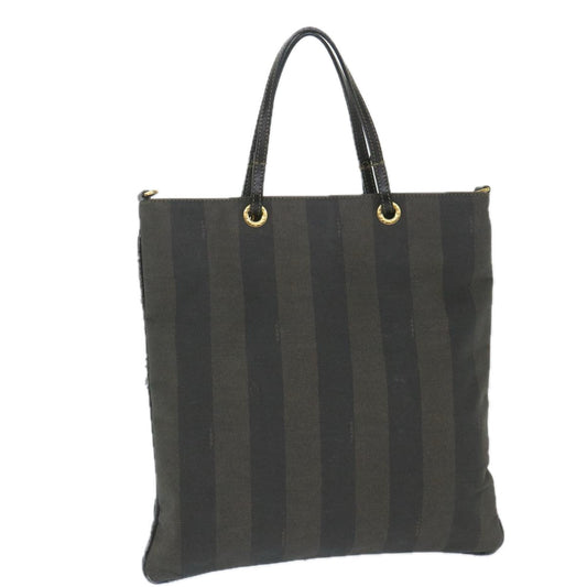 Luxury FendiPecan Canvas Tote Bag Coated Canvas Brown Blackti1269