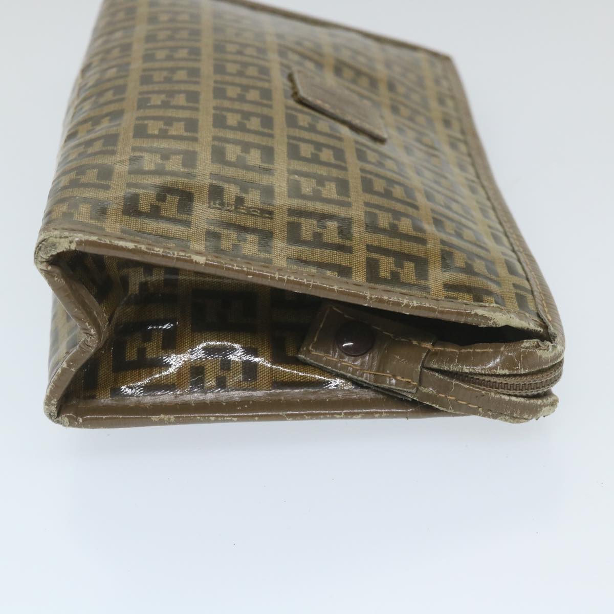 Luxury FendiZucchino Canvas Clutch Bag Coated Canvas Brownti1272