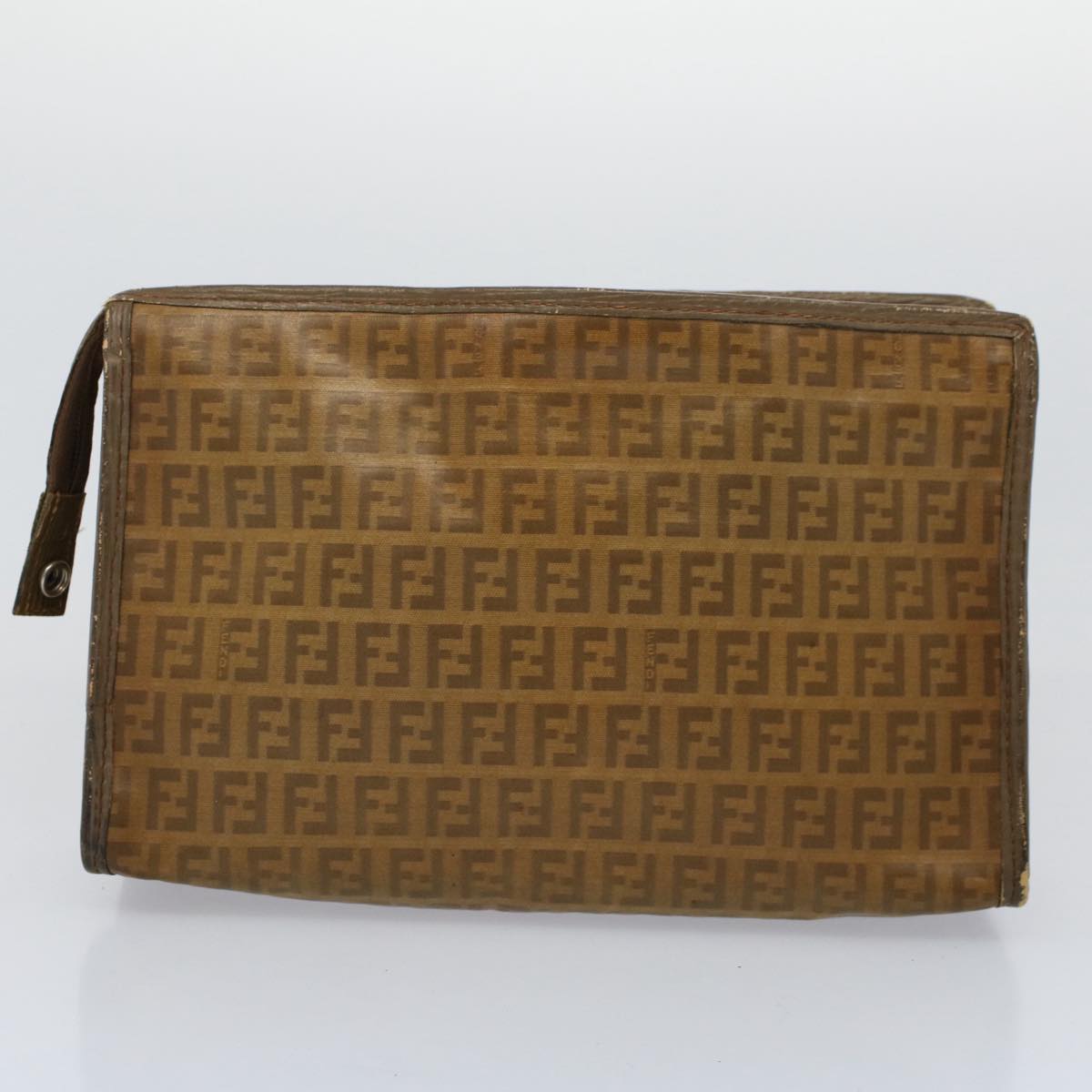 Luxury FendiZucca Canvas Zucchino Canvas Clutch Bag 2Set Brown Blackti1353