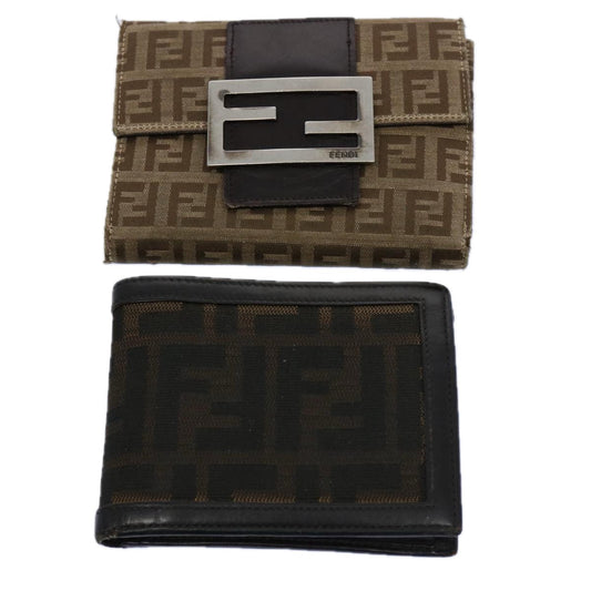 Luxury FendiZucchino Canvas Zucca Canvas Wallet 2Set Black Brownti1399