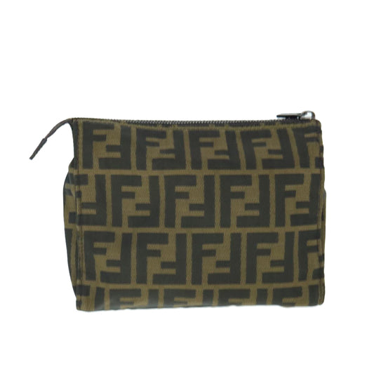 Luxury FendiZucca Canvas Pouch Black Brownti1419