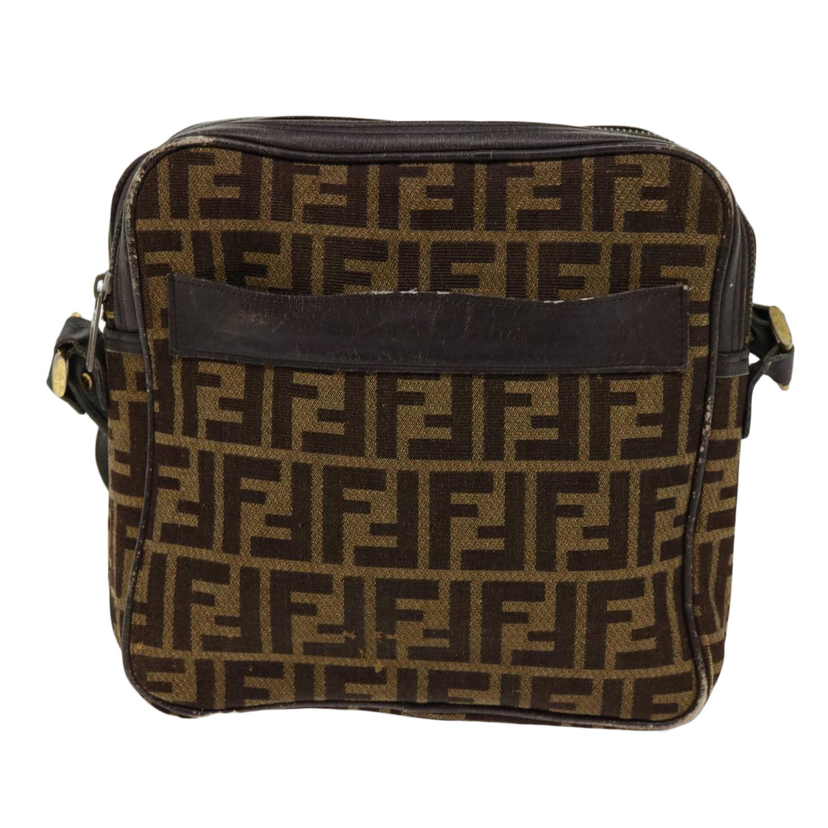 Luxury FendiZucca Canvas Shoulder Bag 2Set Brown Blackti1420