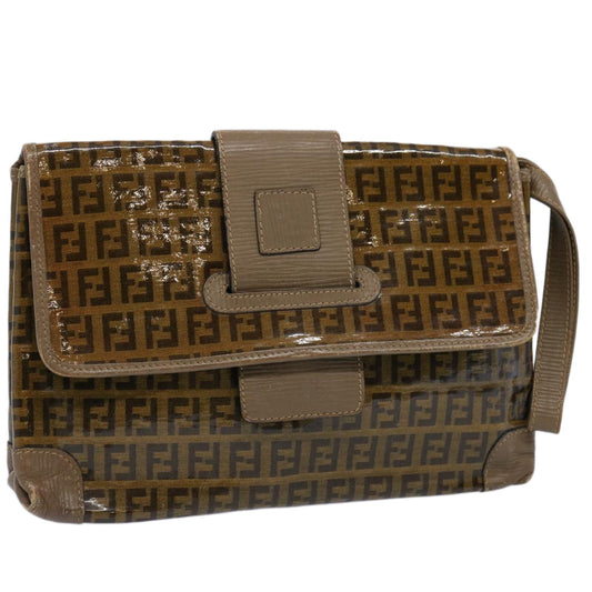 Luxury FendiZucchino Canvas Clutch Bag Brownti1424