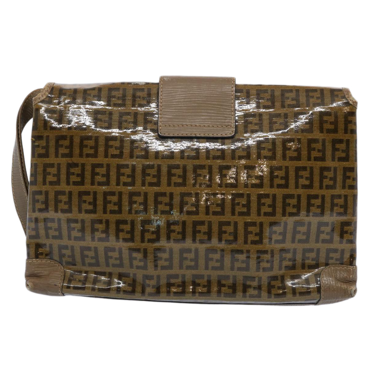 Luxury FendiZucchino Canvas Clutch Bag Brownti1424
