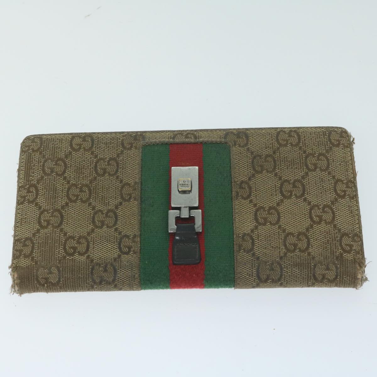 GUCCI GG Canvas Web Sherry Line Wallet 5Set Beige Red Green 1483
