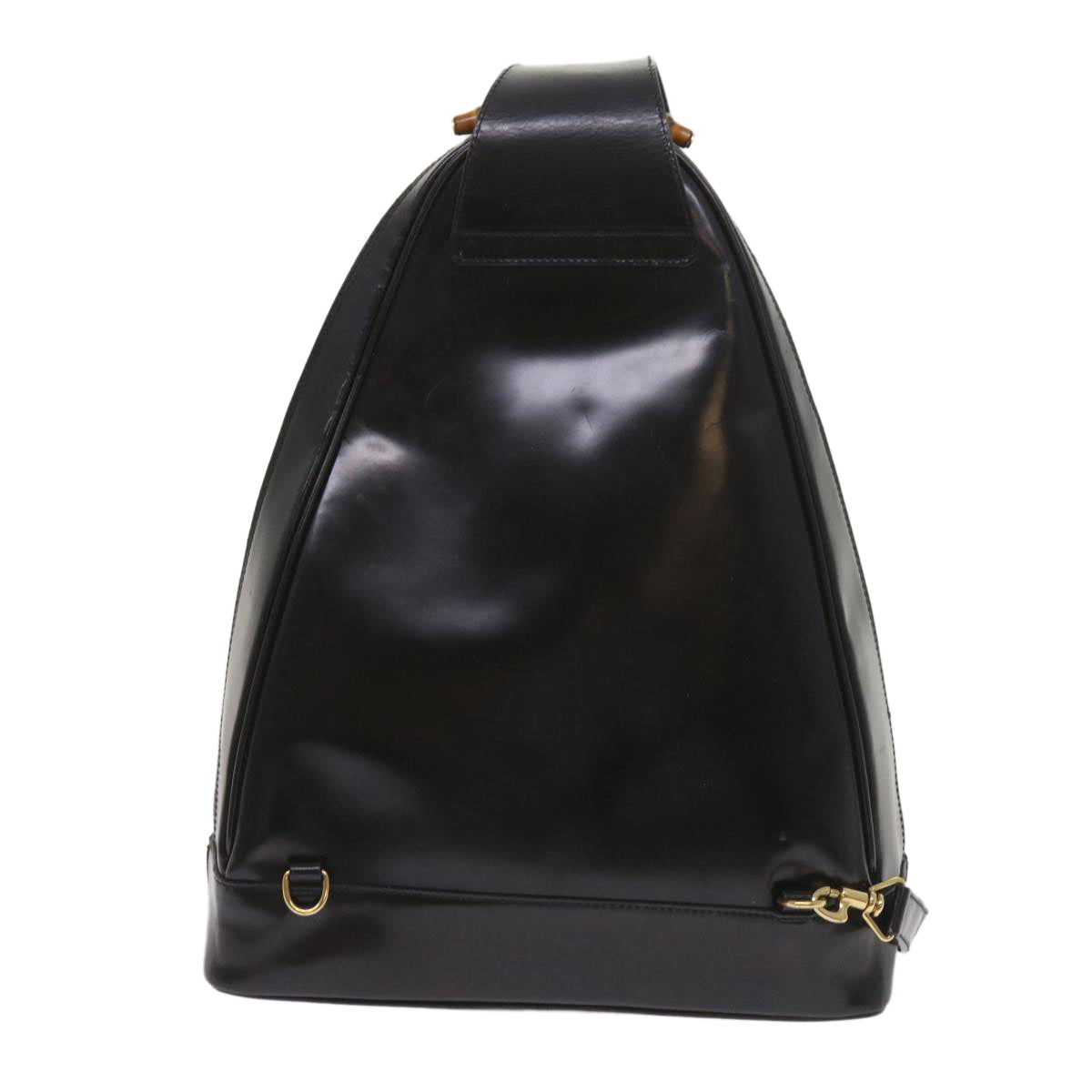 GUCCI Bamboo Shoulder Bag Leather Black 1490
