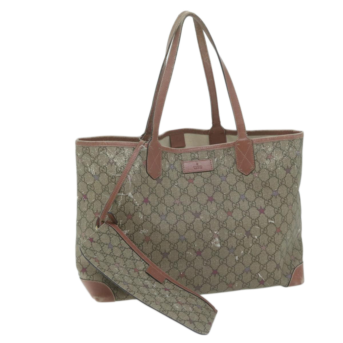 GUCCI GG Supreme Tote Bag PVC Beige 309498 1498