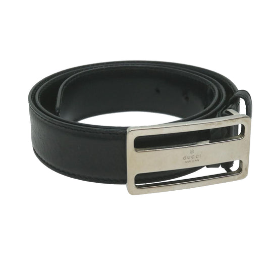 GUCCI Belt Leather 33.5""-35.4"" Black 1522