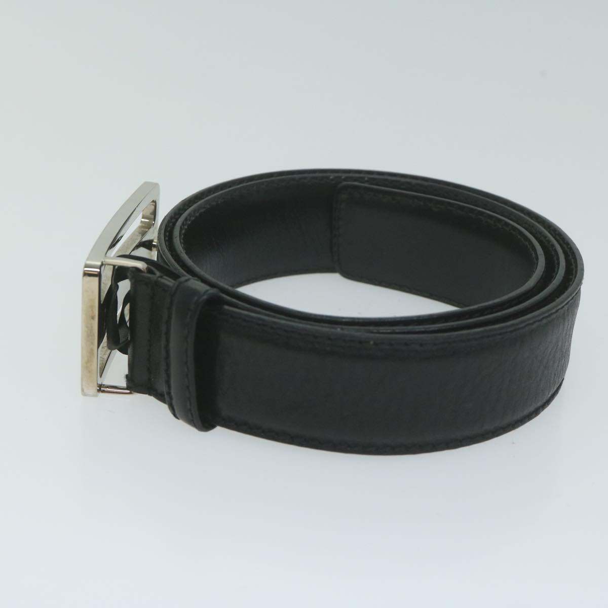 GUCCI Belt Leather 33.5""-35.4"" Black 1522
