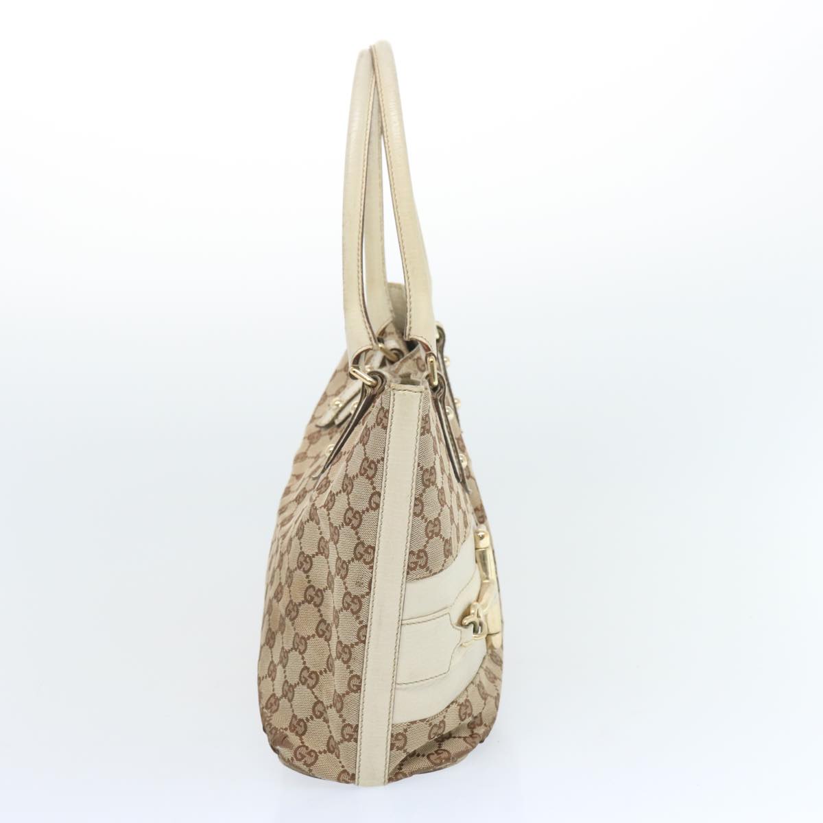 GUCCI GG Canvas Sherry Line Tote Bag White Beige 137385 1566