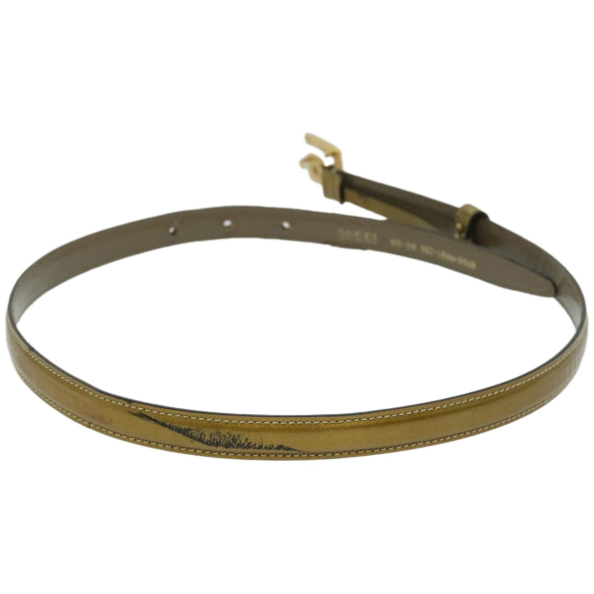 GUCCI Belt Leather 30.3"" Gold Tone 65 26 037 1046 0969 1574