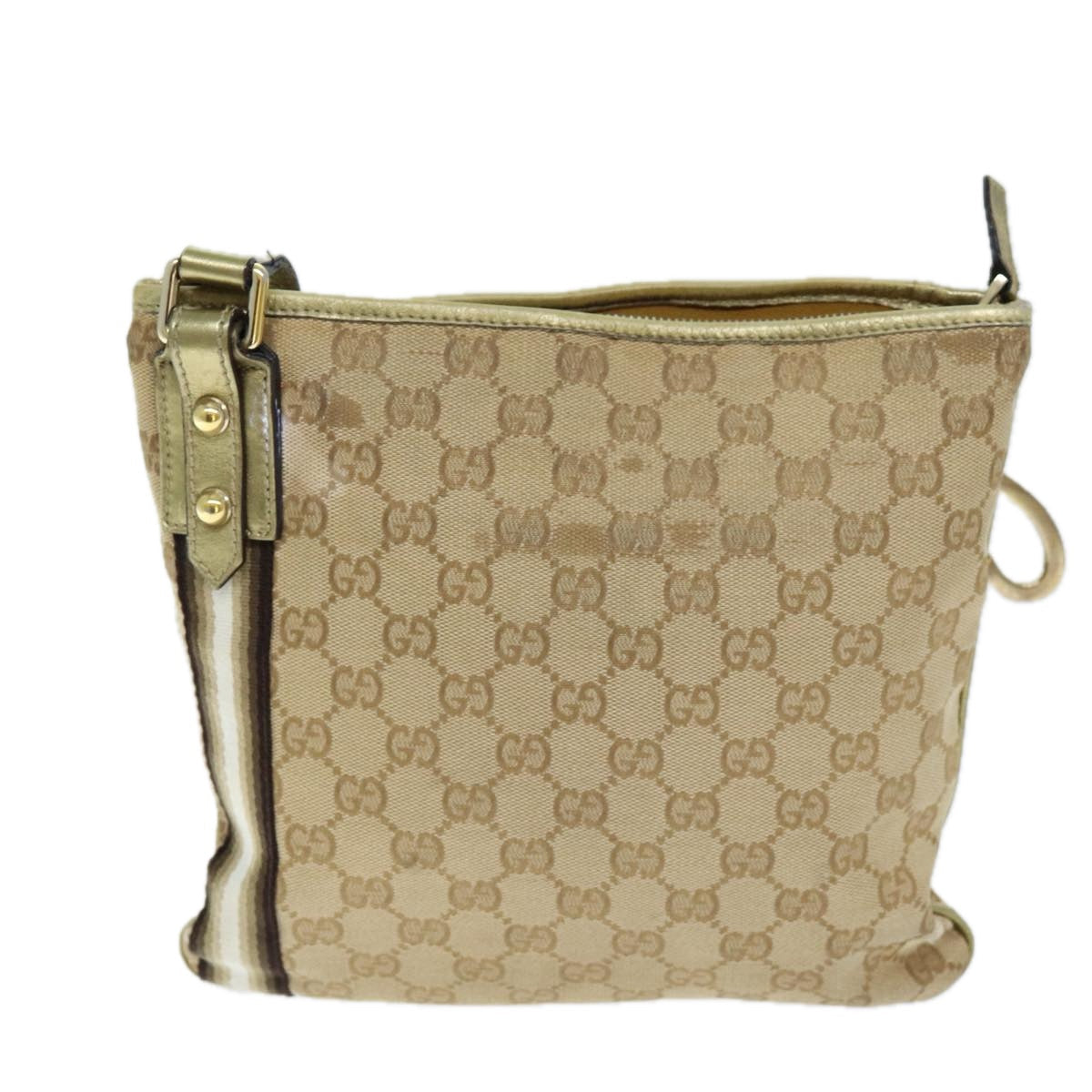 Luxury Gucci Trending 2025 GG Canvas Shoulder Bag Beige Gold 1674
