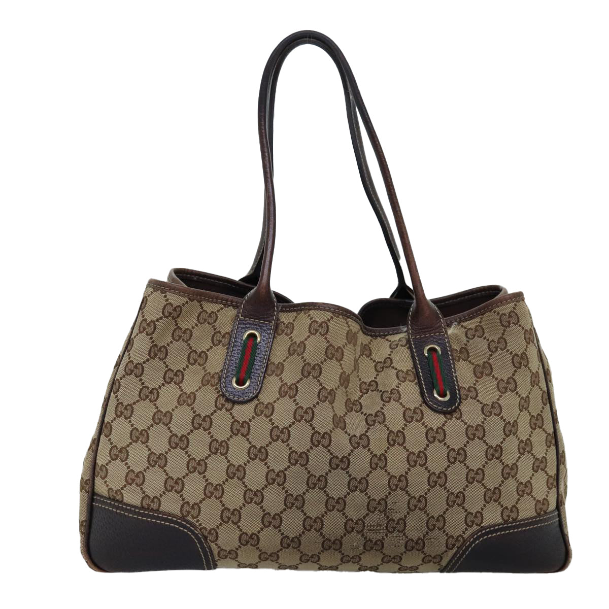 Luxury Gucci Trending 2025 GG Canvas Web Sherry Line Tote Bag Beige Green Red 1682