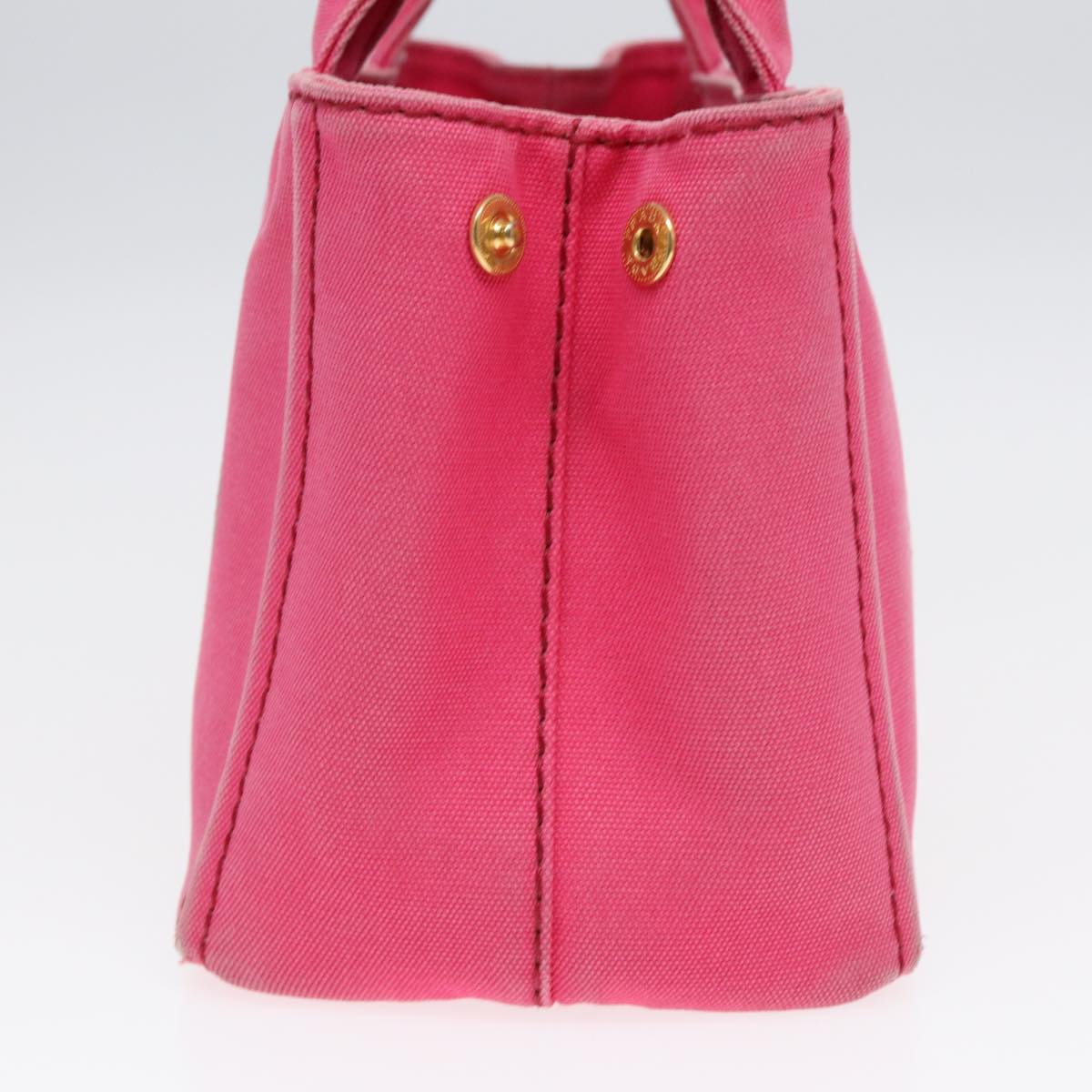 Luxury Prada Canapa PM Hand Bag Canvas 2way Pink Gold  ti1943