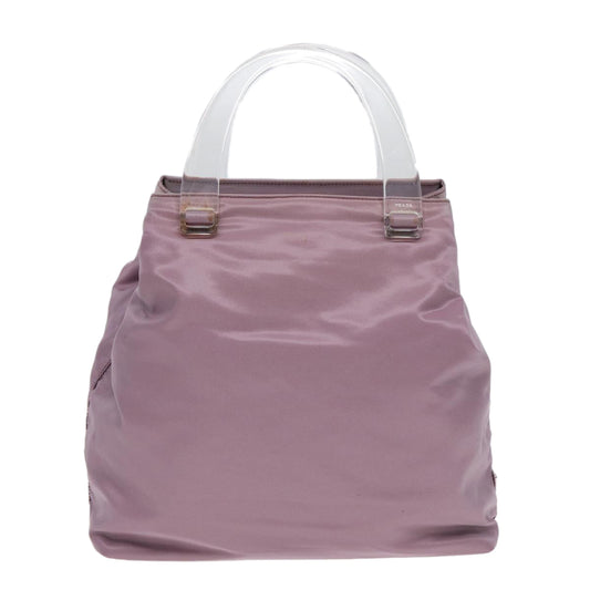 Luxury Prada Hand Bag Nylon Pink Silver  ti1945