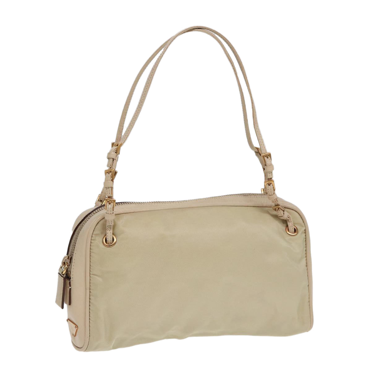 Luxury Prada Hand Bag Nylon Beige Gold  ti1946
