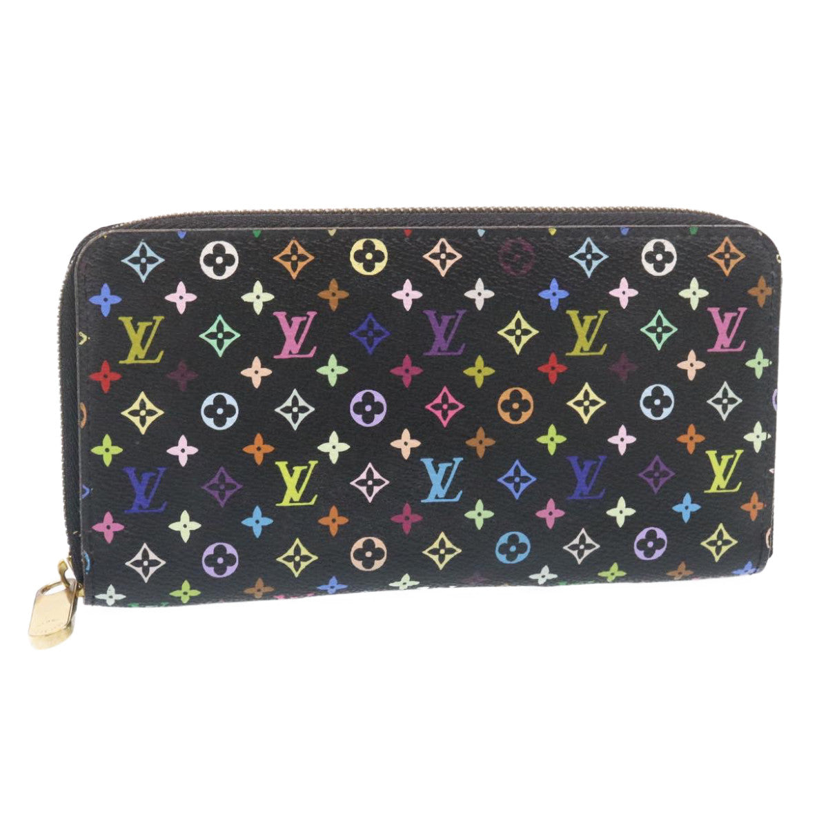 LOUIS VUITTON Monogram Multicolor Zippy Wallet Black M60050 LV tp141
