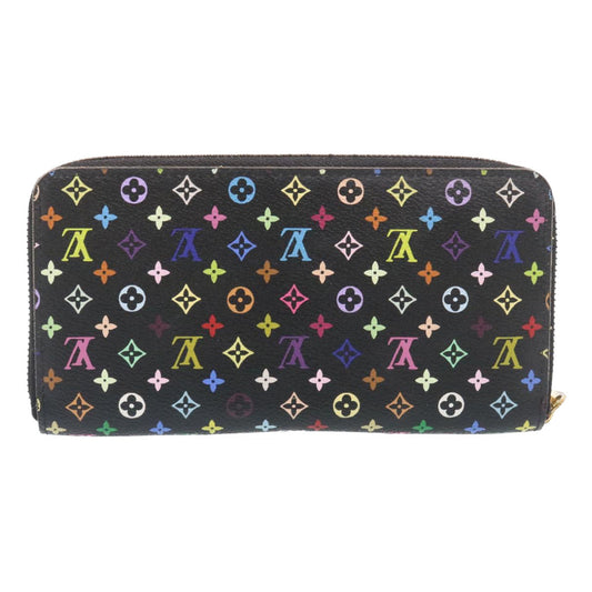 LOUIS VUITTON Monogram Multicolor Zippy Wallet Black M60050 LV tp141