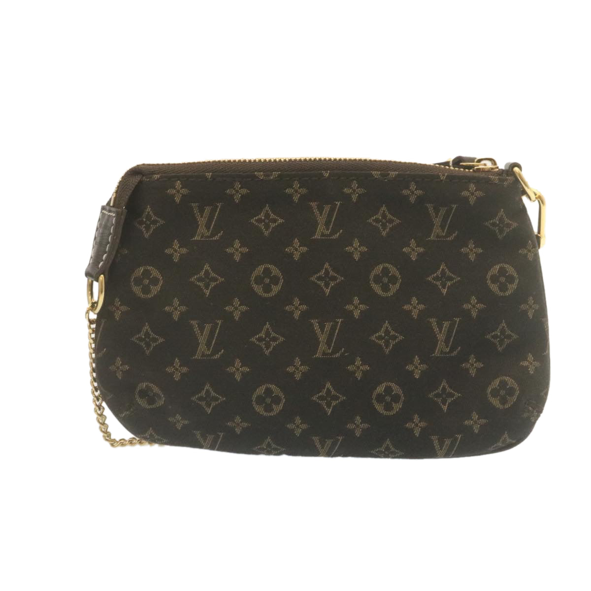 LOUIS VUITTON Monogram Mini Lin Mini Accessory Pouch Ebene M95668 LV tp236