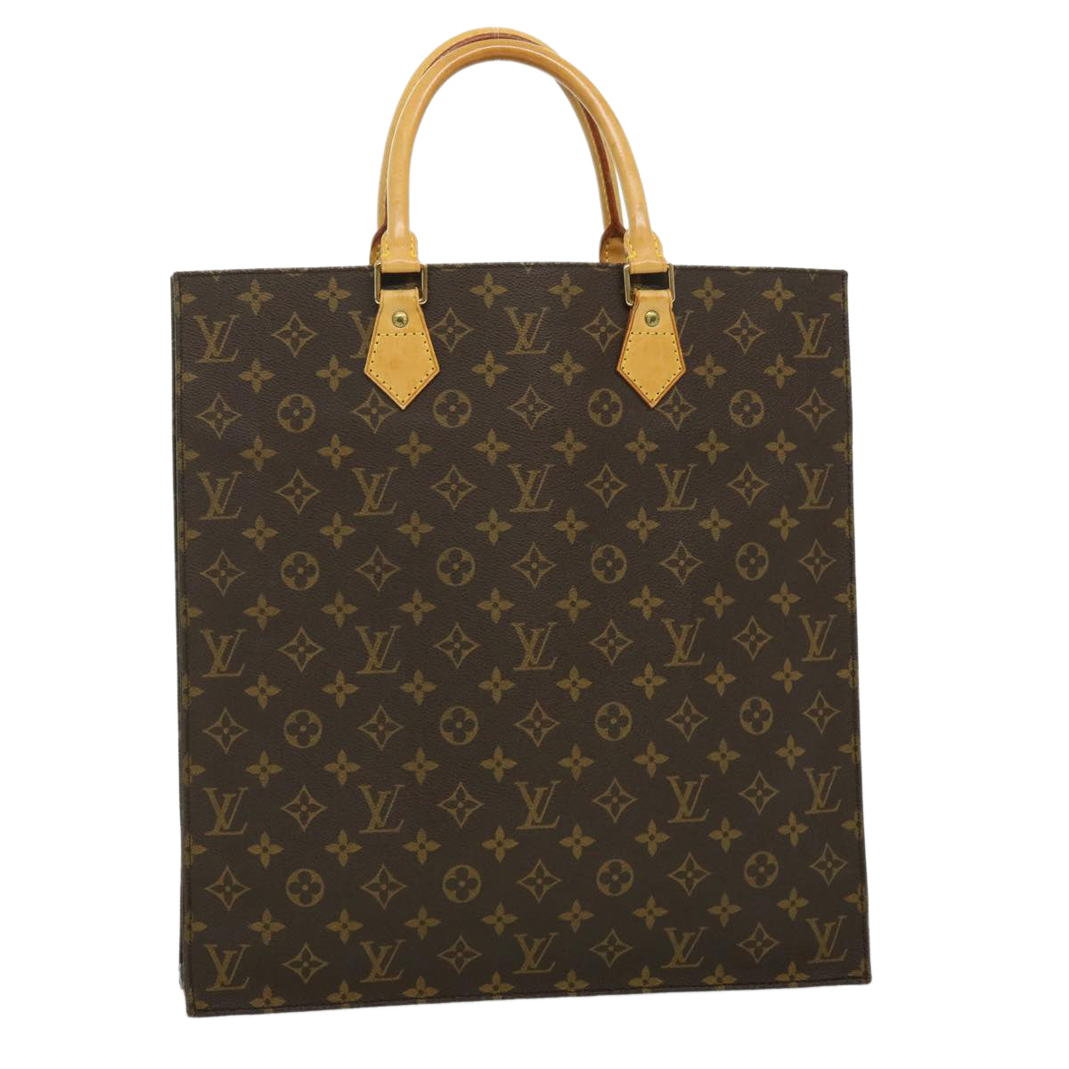 LOUIS VUITTON Monogram Sac Plat Hand Bag M51140 LV tp356
