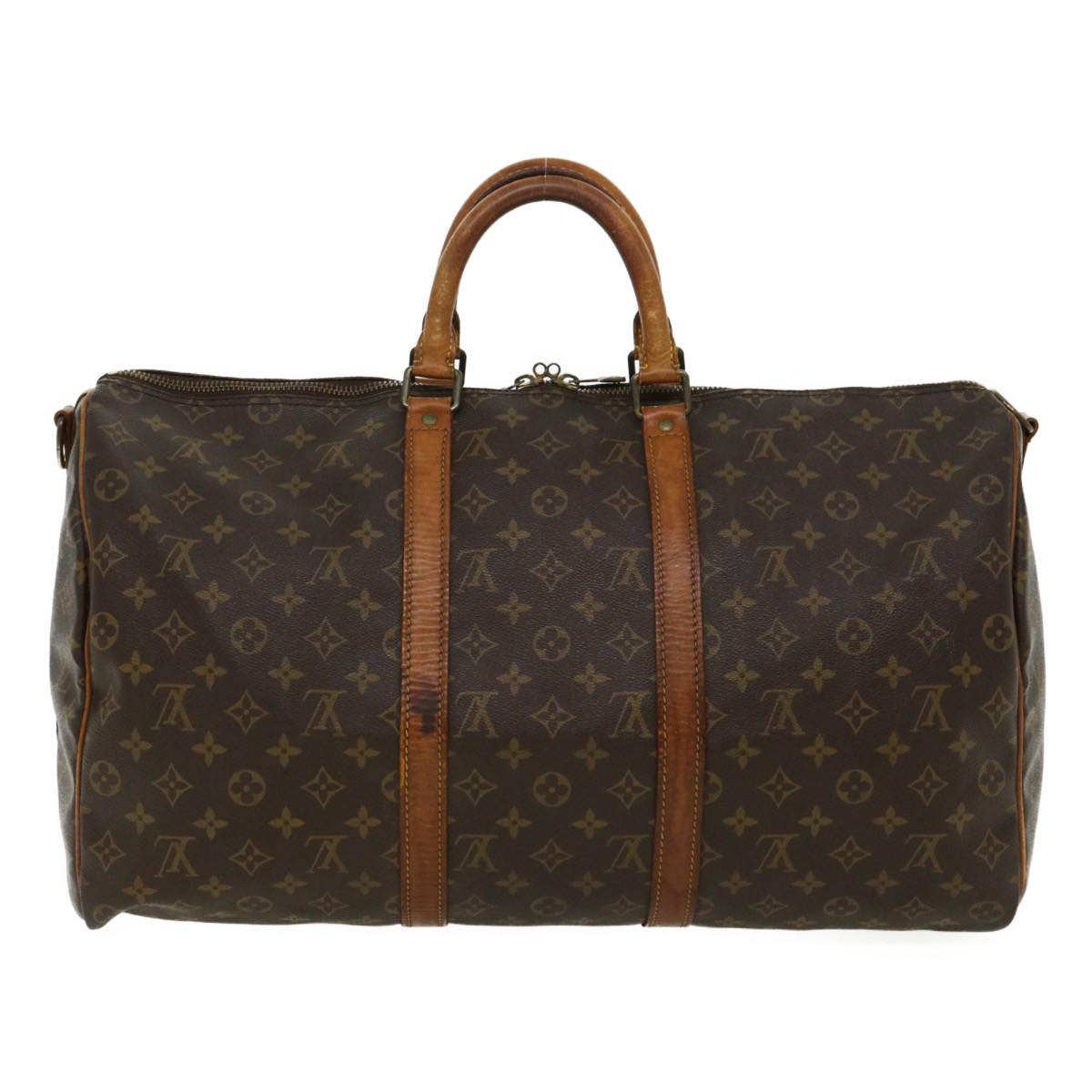 LOUIS VUITTON Monogram Keepall Bandouliere 50 Boston Bag M41416 LV tp377
