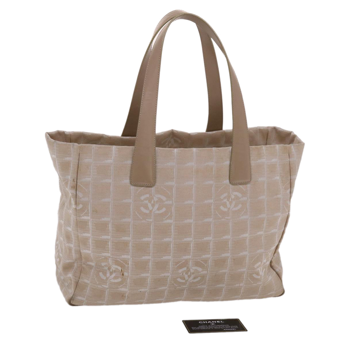 Luxury Chanel New Travel Line Shoulder Bag Nylon Beige CC  yb272