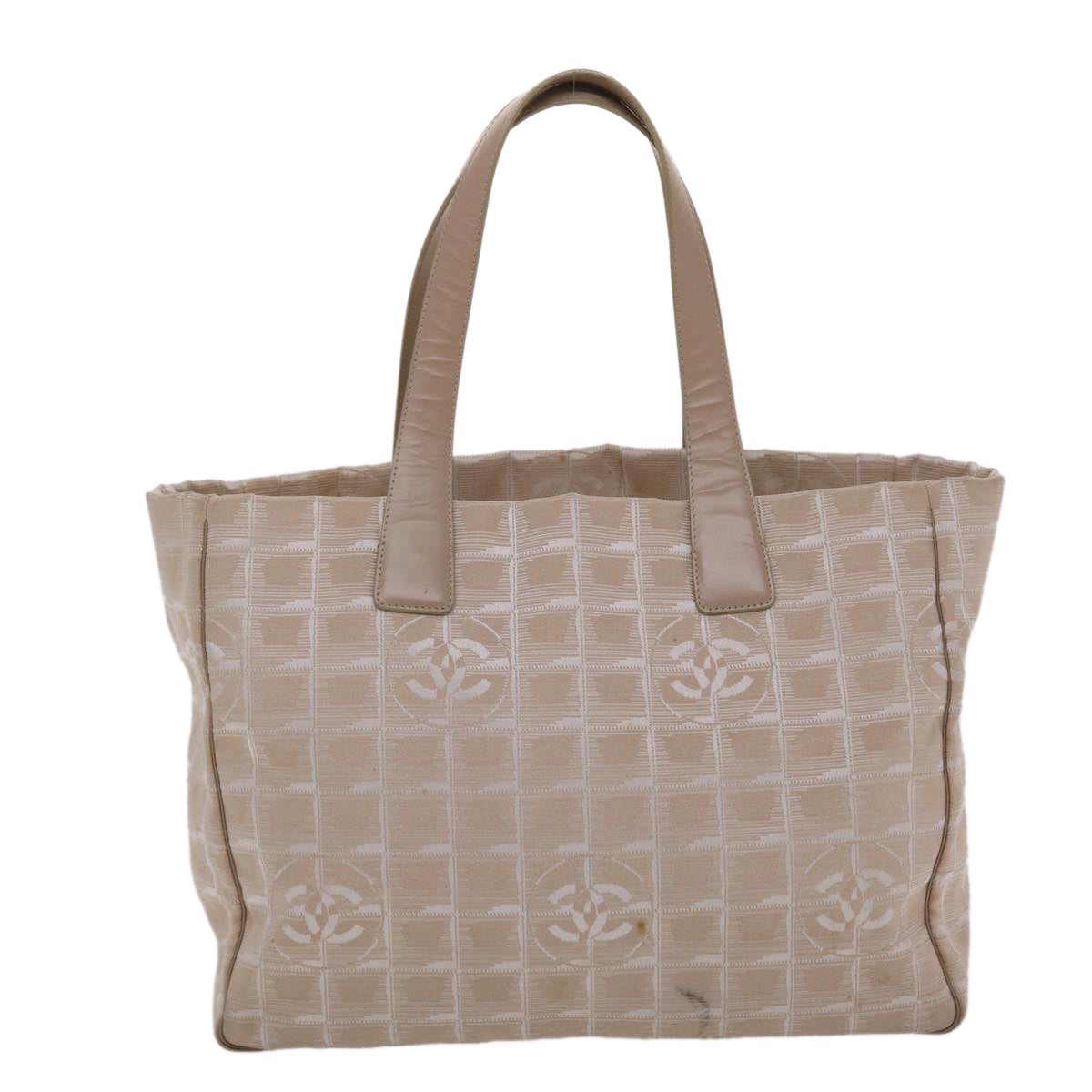Luxury Chanel New Travel Line Shoulder Bag Nylon Beige CC  yb272