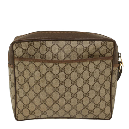 Luxury Gucci GG Canvas Clutch Bag PVC Leather Beige  yb355