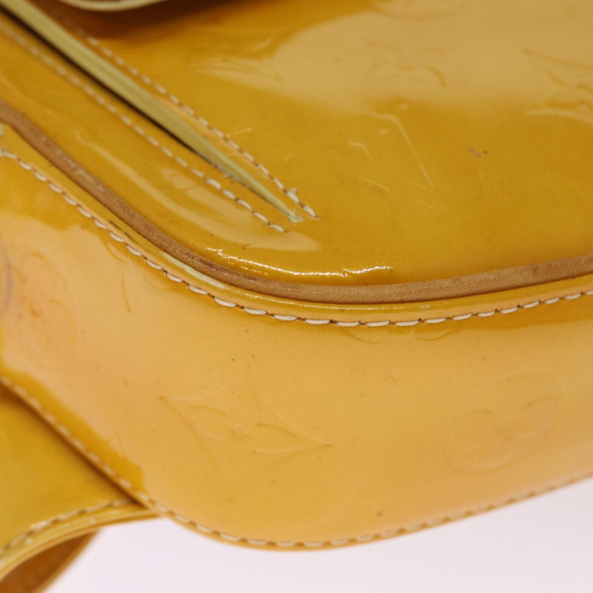 LOUIS VUITTON Monogram Vernis Fulton Waist Bag Lime Yellow M91043 LV yb574