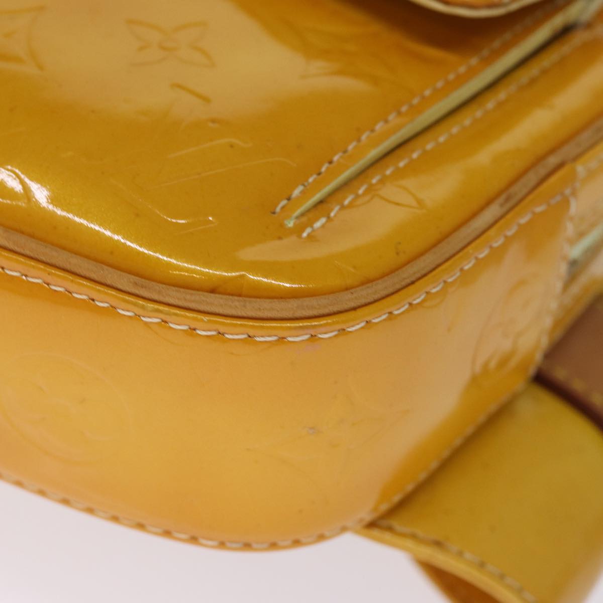 LOUIS VUITTON Monogram Vernis Fulton Waist Bag Lime Yellow M91043 LV yb574
