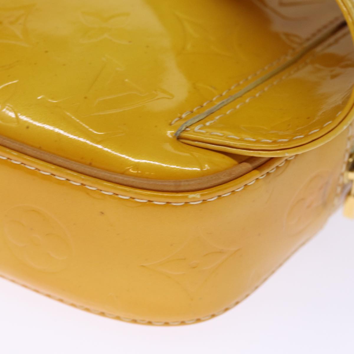 LOUIS VUITTON Monogram Vernis Fulton Waist Bag Lime Yellow M91043 LV yb574