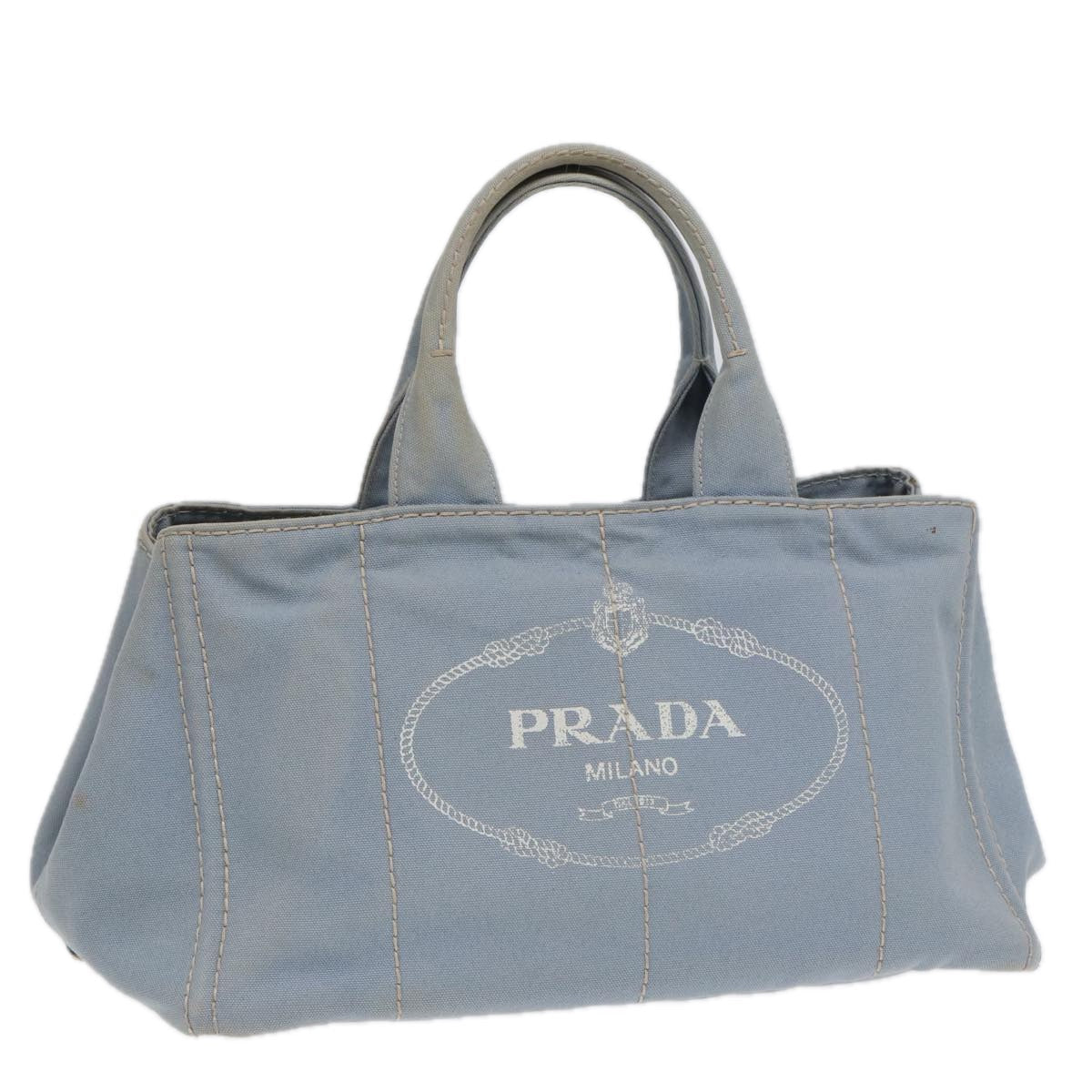 Luxury Prada Canapa GM Hand Bag Canvas Light Blue  yb606