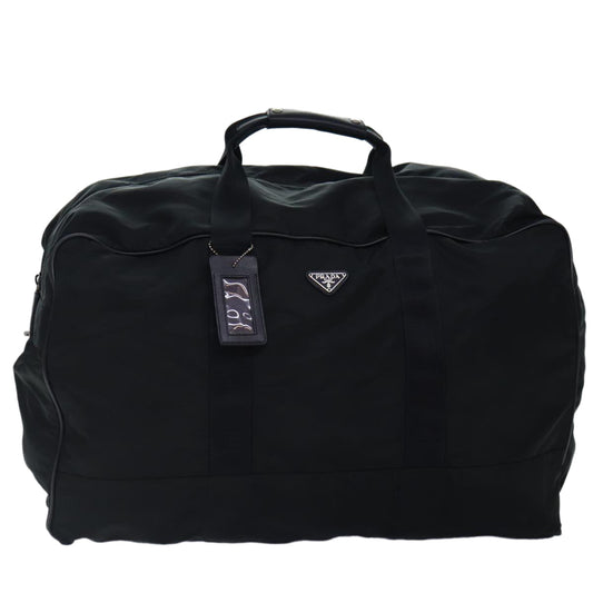 Luxury Prada Boston Bag Nylon Black Silver  yb684