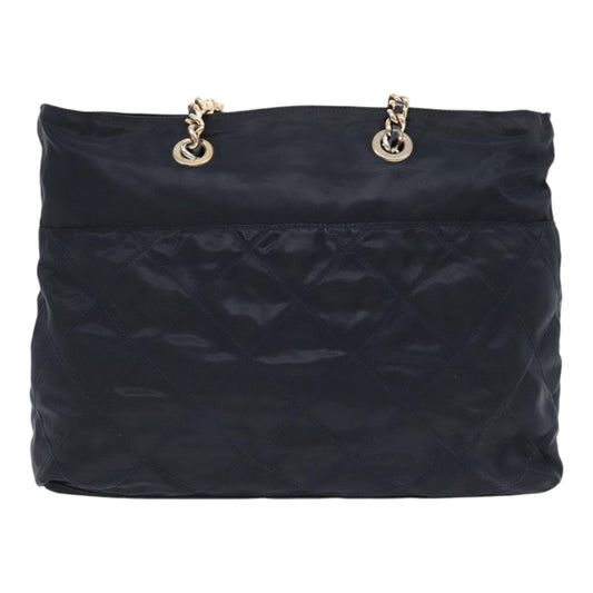 Luxury Prada Chain Shoulder Bag Nylon Navy Gold  yb691
