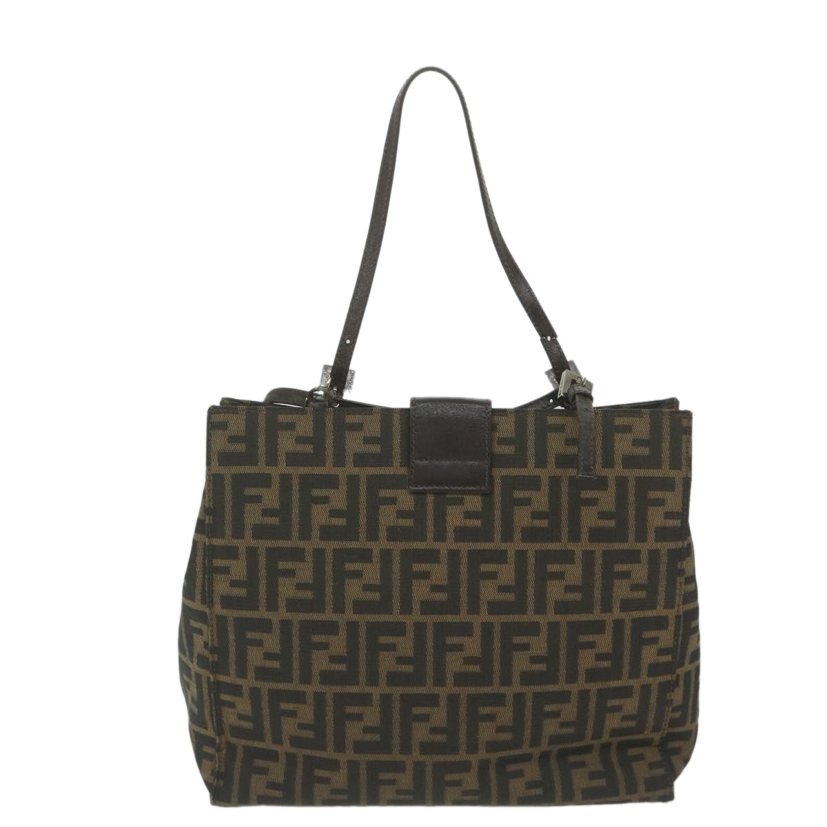 Luxury FendiZucca Canvas Tote Bag Black Brownyk10059