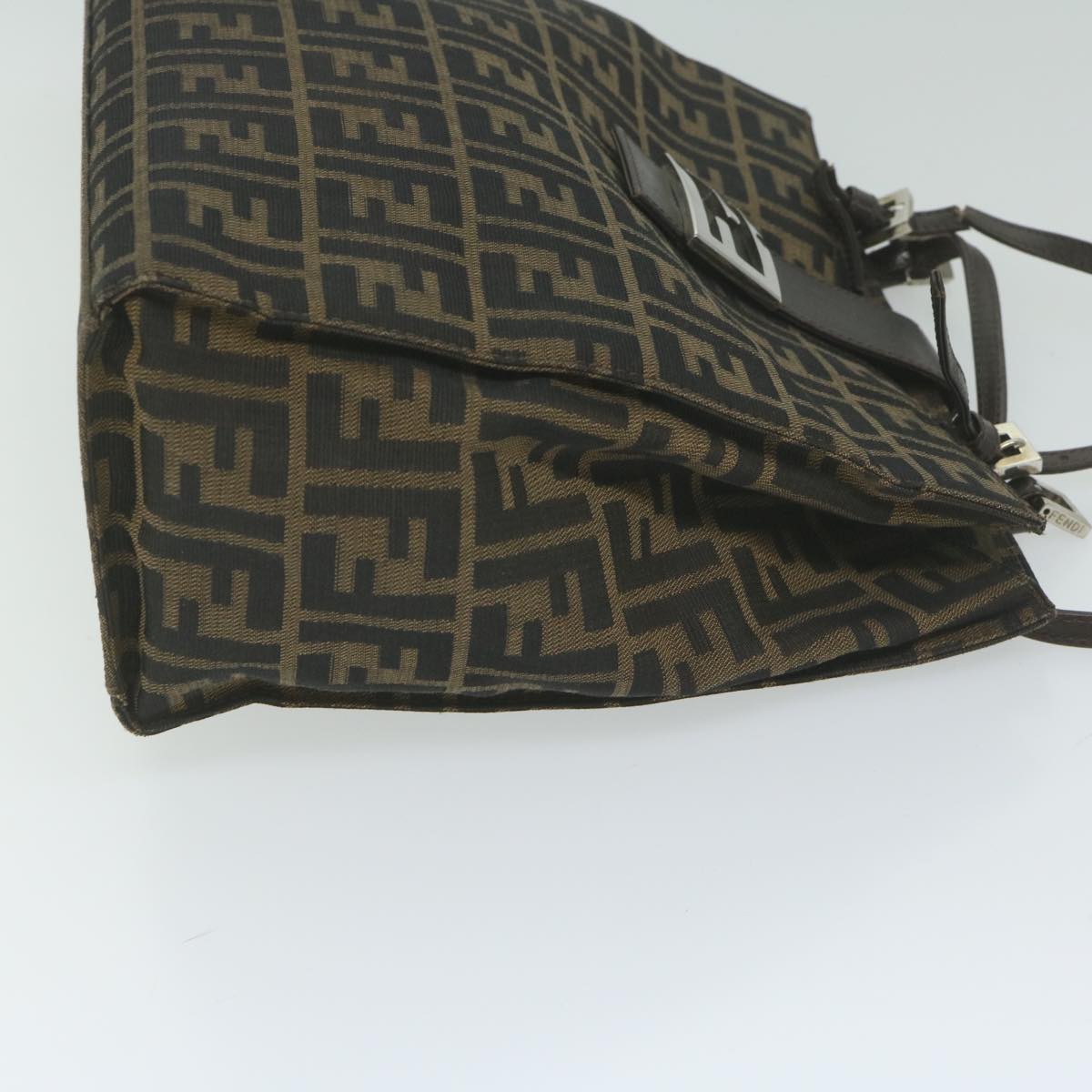 Luxury FendiZucca Canvas Tote Bag Black Brownyk10059