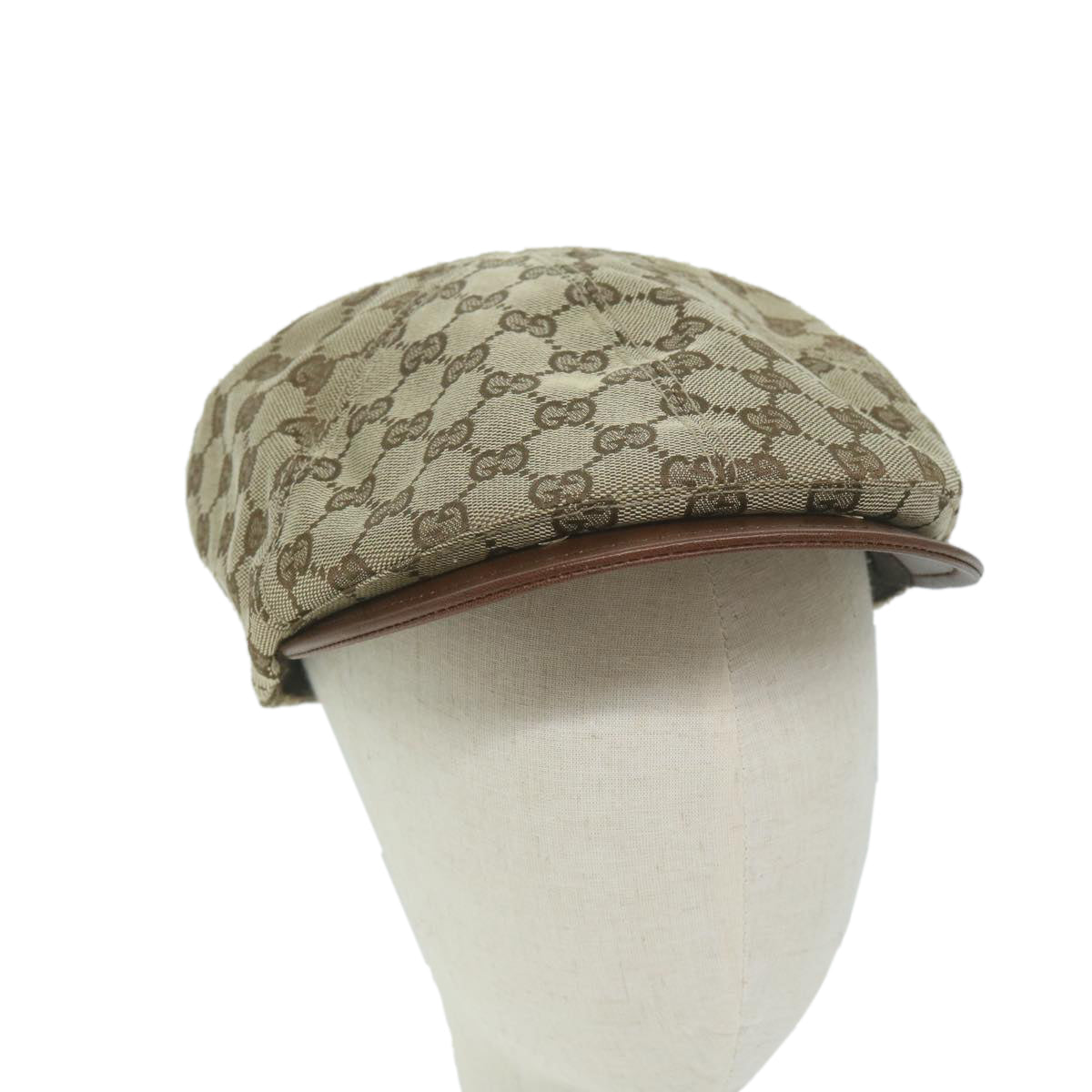 GUCCI GG Canvas Web Sherry Line Hunting Cap Hat L Beige Red Green  10107