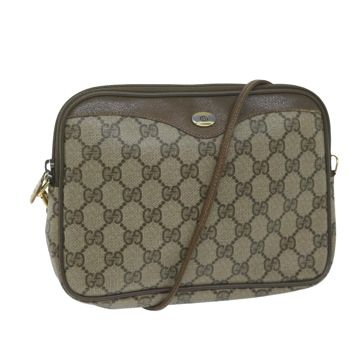 GUCCI GG Supreme Shoulder Bag PVC Leather Beige 97 02 068  10142