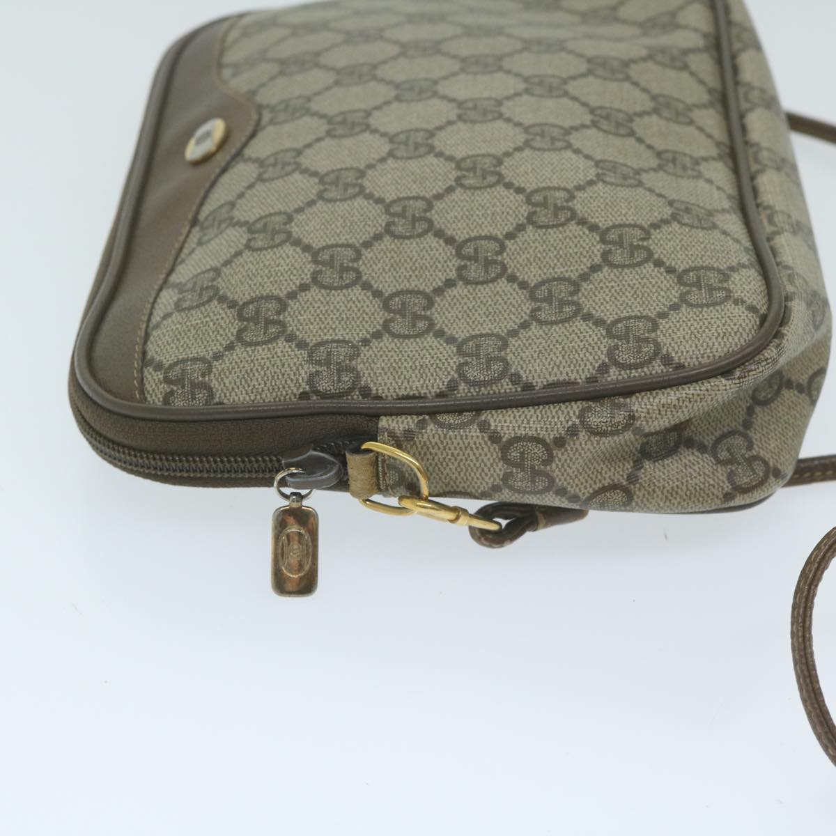 GUCCI GG Supreme Shoulder Bag PVC Leather Beige 97 02 068  10142