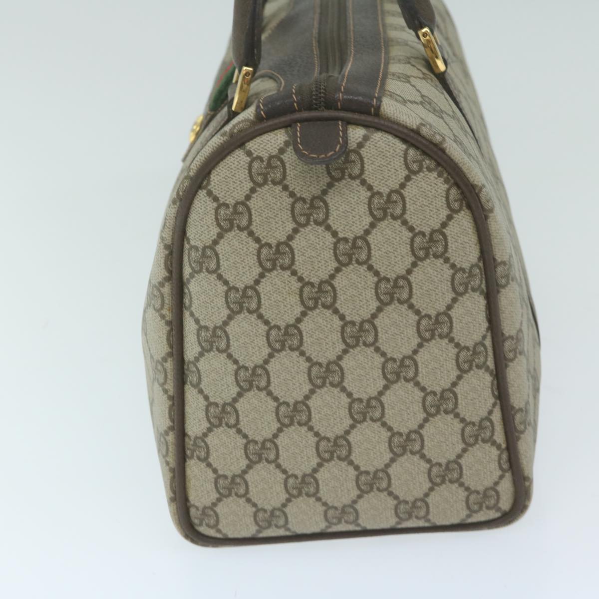 GUCCI GG Canvas Web Sherry Line Boston Bag Beige Green 40 02 007  10145
