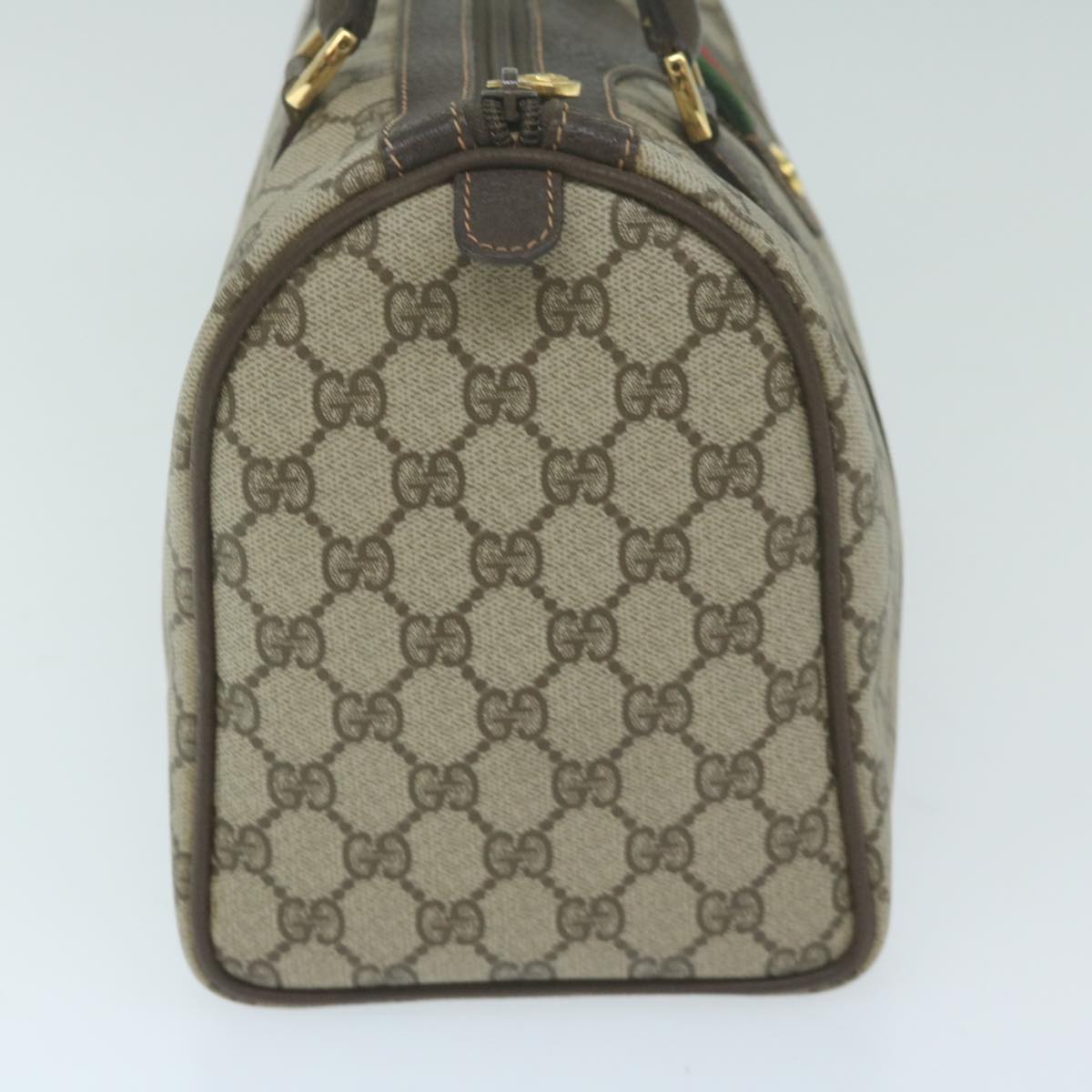 GUCCI GG Canvas Web Sherry Line Boston Bag Beige Green 40 02 007  10145