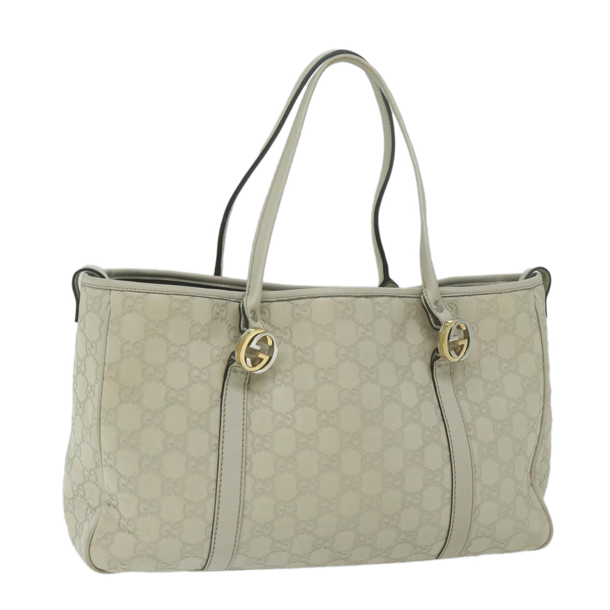 GUCCI GG Canvas Guccissima GG Twins Tote Bag White 232957  10150