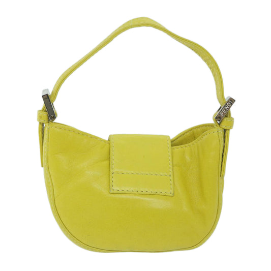 Luxury FendiMini Croissant Hand Bag Leather Yellowyk10174A